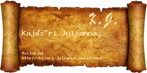 Kajári Julianna névjegykártya